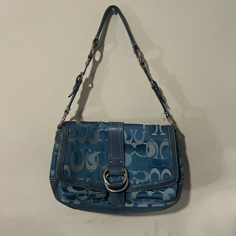 Coach Blue Signature Flap Shoulder/Soho Flap Bag